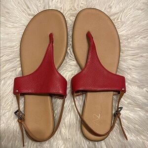 AEROSOLES Red and Brown Sandals